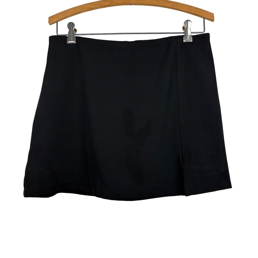 Steve Madden Skort L Slit Mini Black Classic Dark Fairy Goth Minimalist